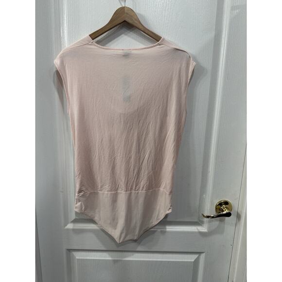 NWT J. Crew 365 Women Medium Pink Cowl Neck Bodysuit Stretch Knit Sleeveless Top - Picture 2 of 8
